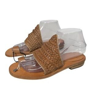 officine creative Light Brown Women’s Italian Leather Woven Braided Sandal Sz 6